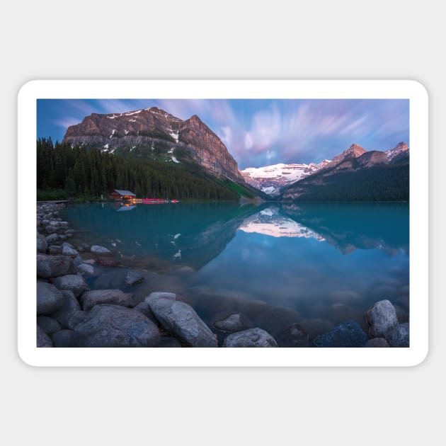 Lake Louise Sticker by jswolfphoto